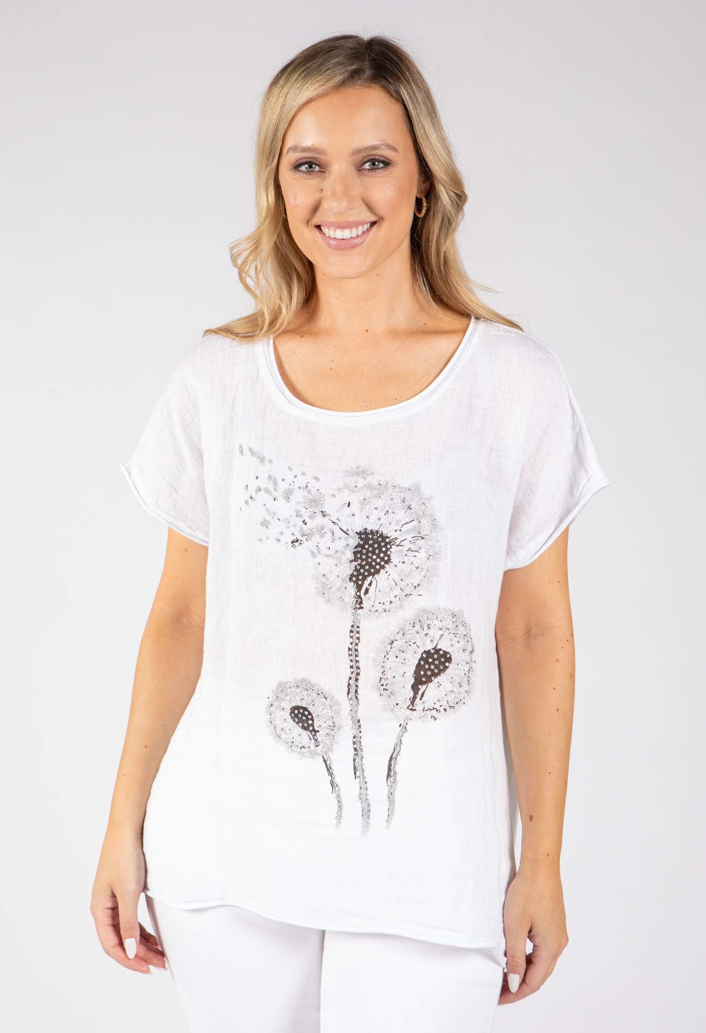Dandelion Print Linen Top