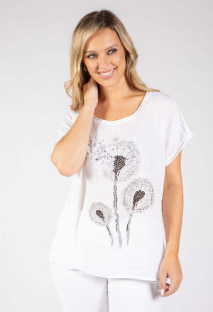 Dandelion Print Linen Top