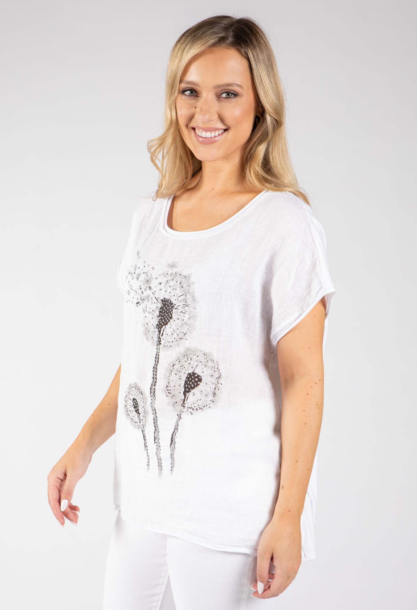 Dandelion Print Linen Top