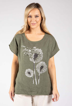 Dandelion Print Linen Top