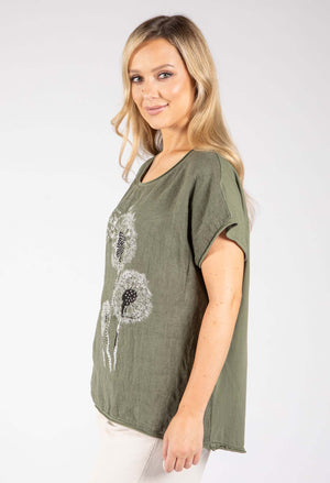 Dandelion Print Linen Top