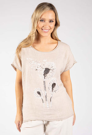 Dandelion Print Linen Top