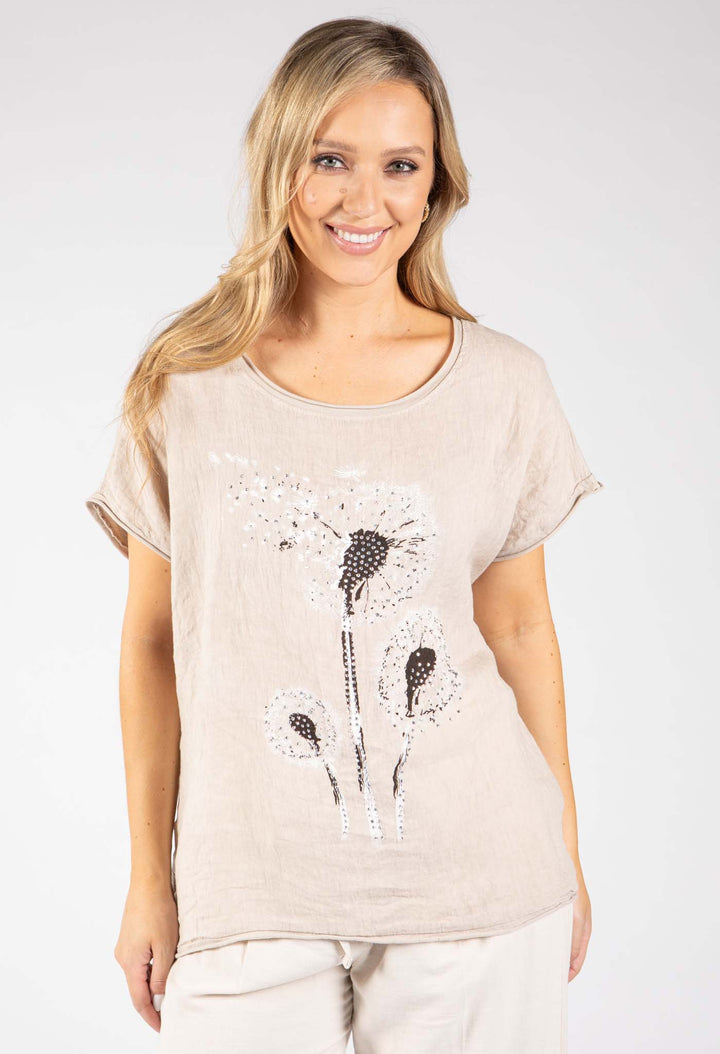 Dandelion Print Linen Top