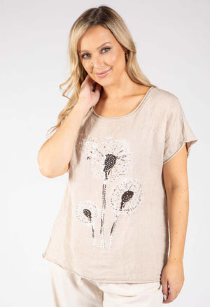 Dandelion Print Linen Top