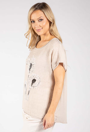 Dandelion Print Linen Top