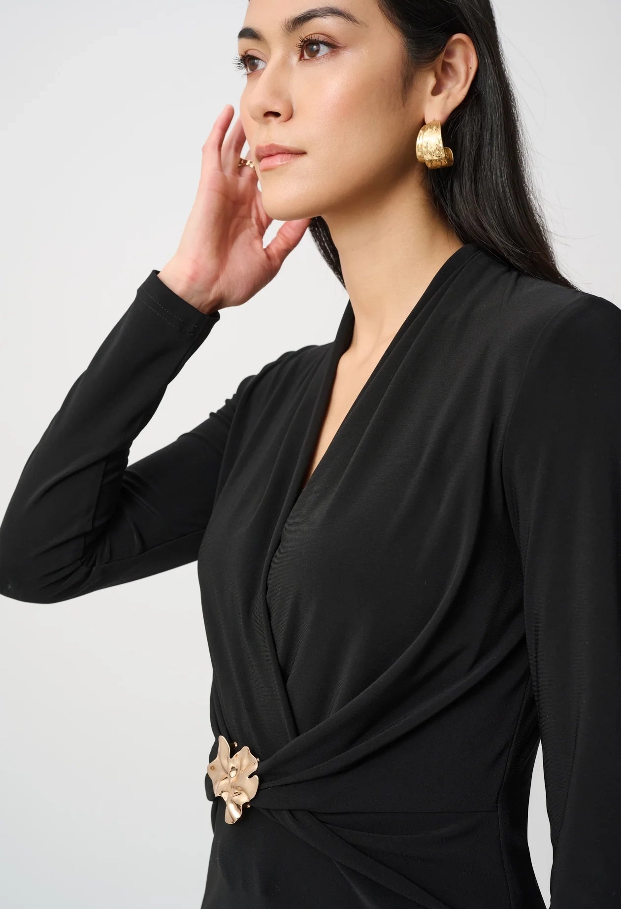 Silky Knit Twist Wrap Top