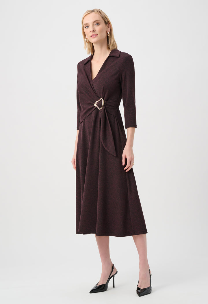 Herringbone Wrap Midi Dress
