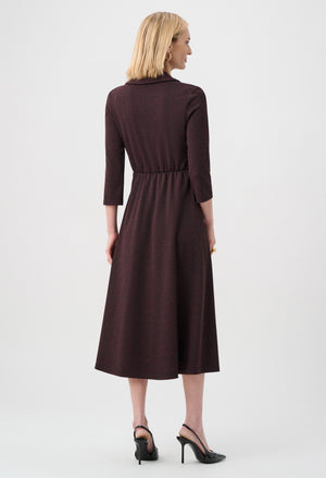 Herringbone Wrap Midi Dress