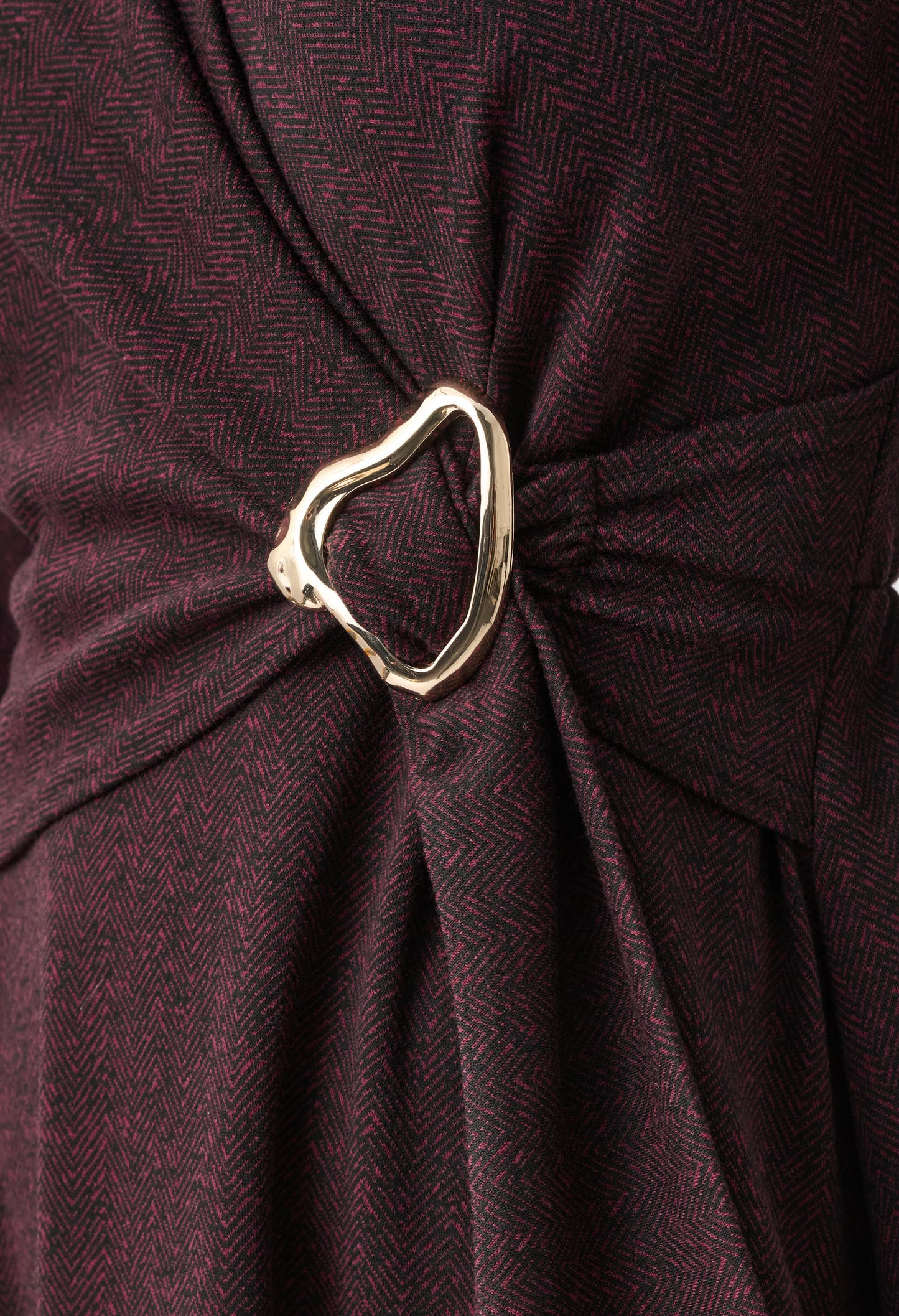 Herringbone Wrap Midi Dress