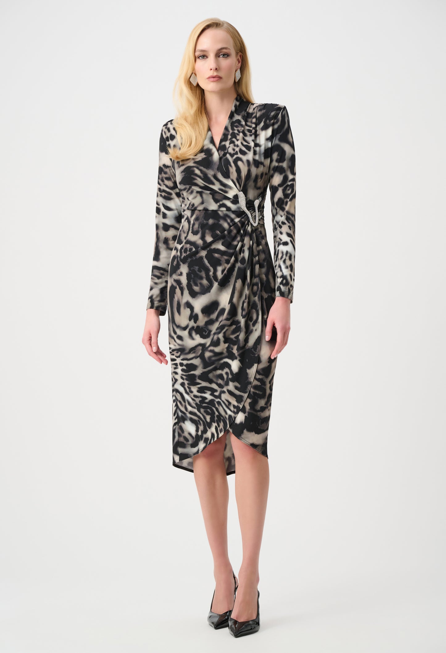 Animal Print Wrap Dress
