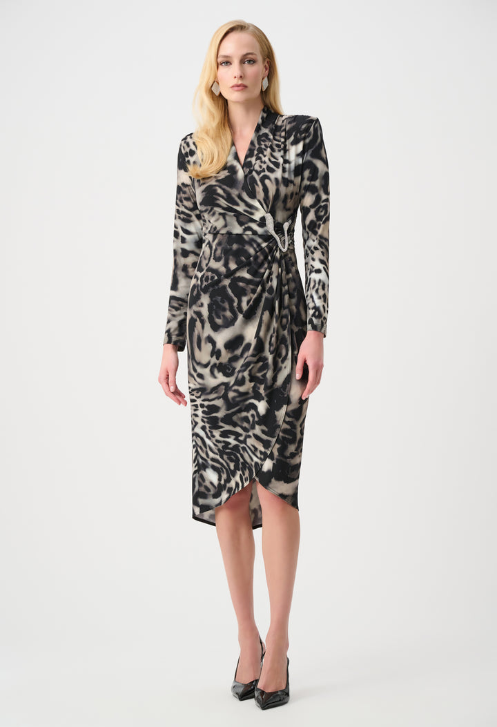 Animal Print Wrap Dress