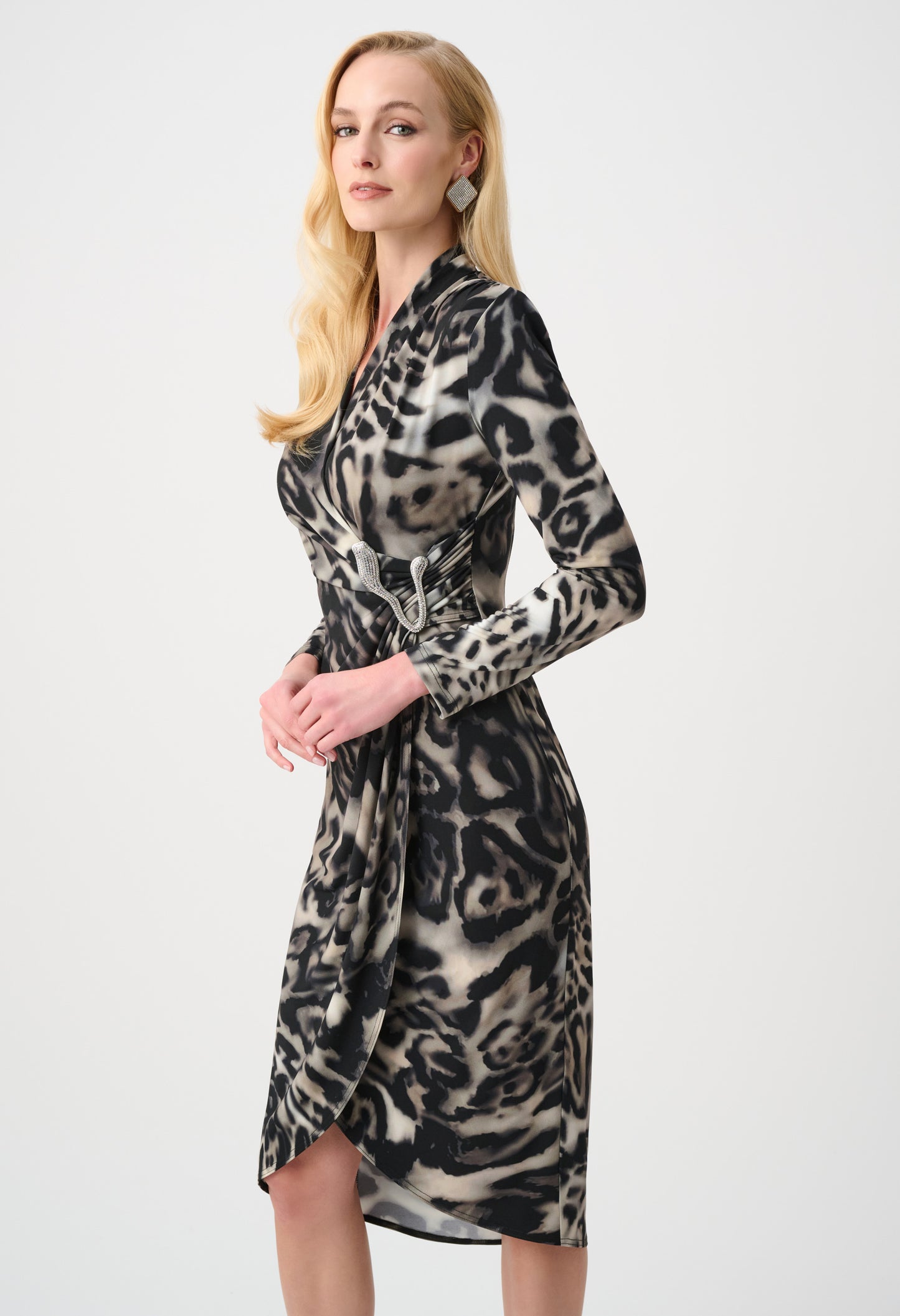 Animal Print Wrap Dress