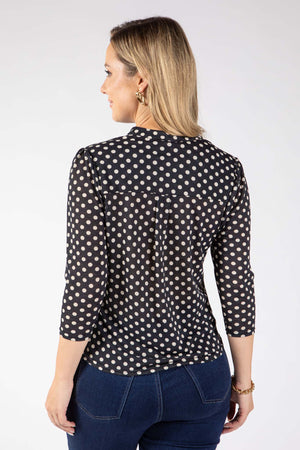 Polka Dot V-Neck Blouse