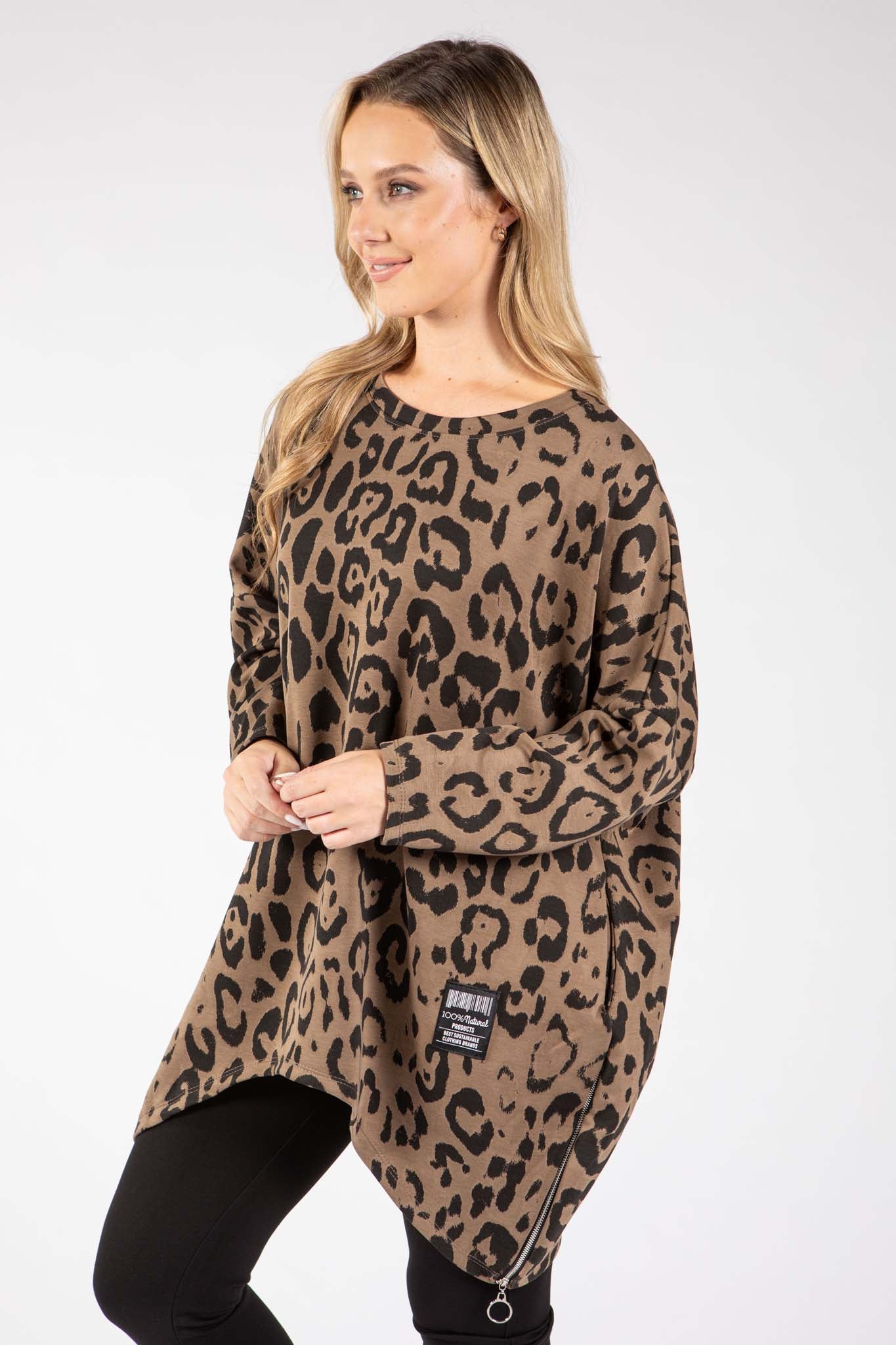 Leopard Print Oversized Top