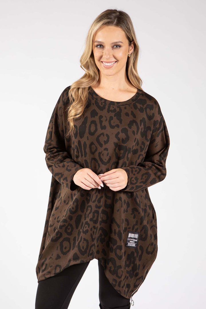 Leopard Print Oversized Top