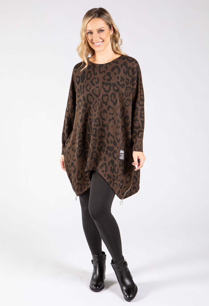 Leopard Print Oversized Top