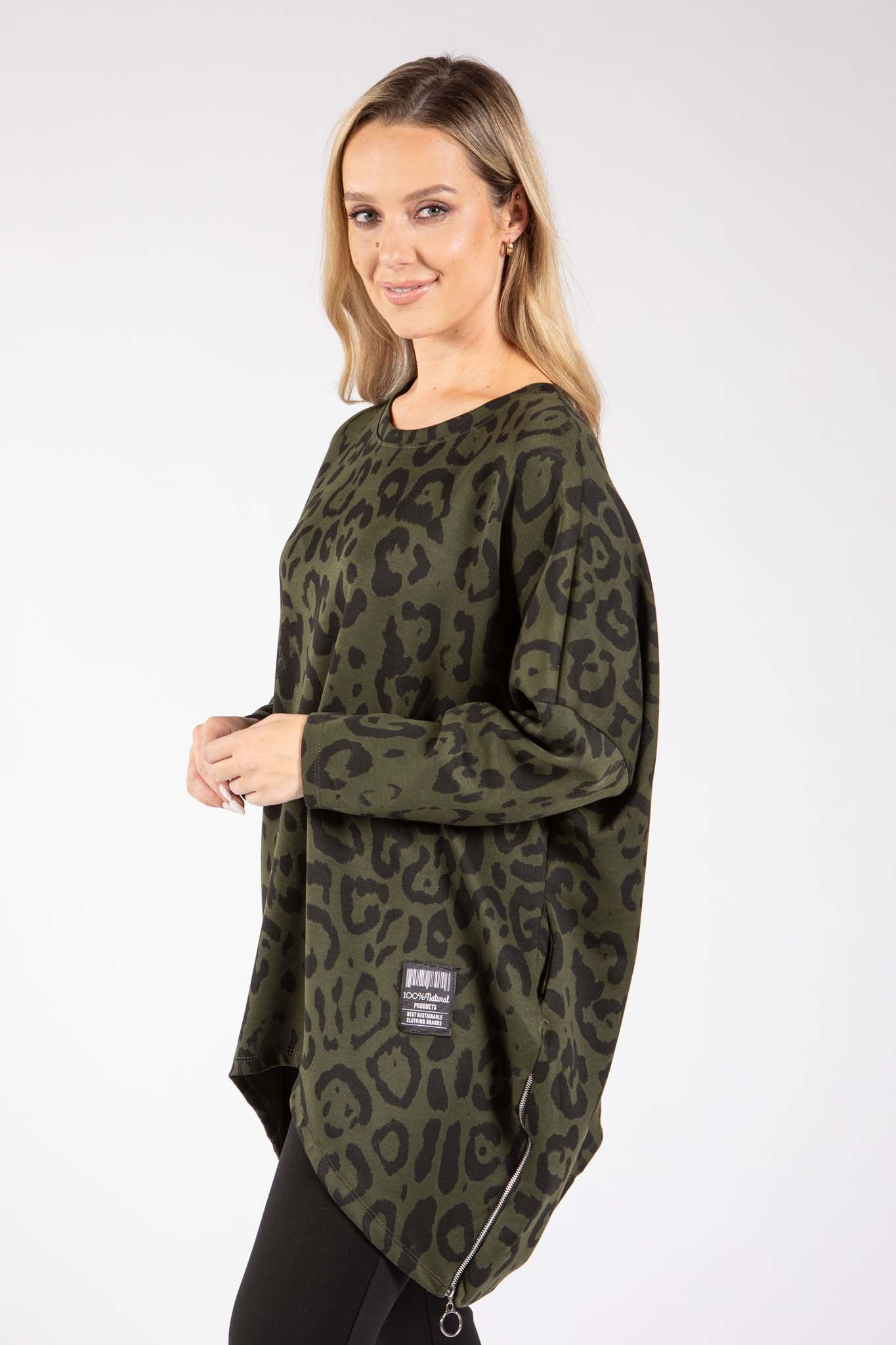 Leopard Print Oversized Top