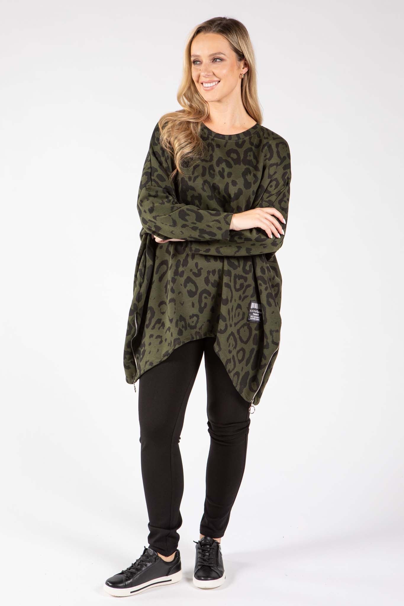 Leopard Print Oversized Top