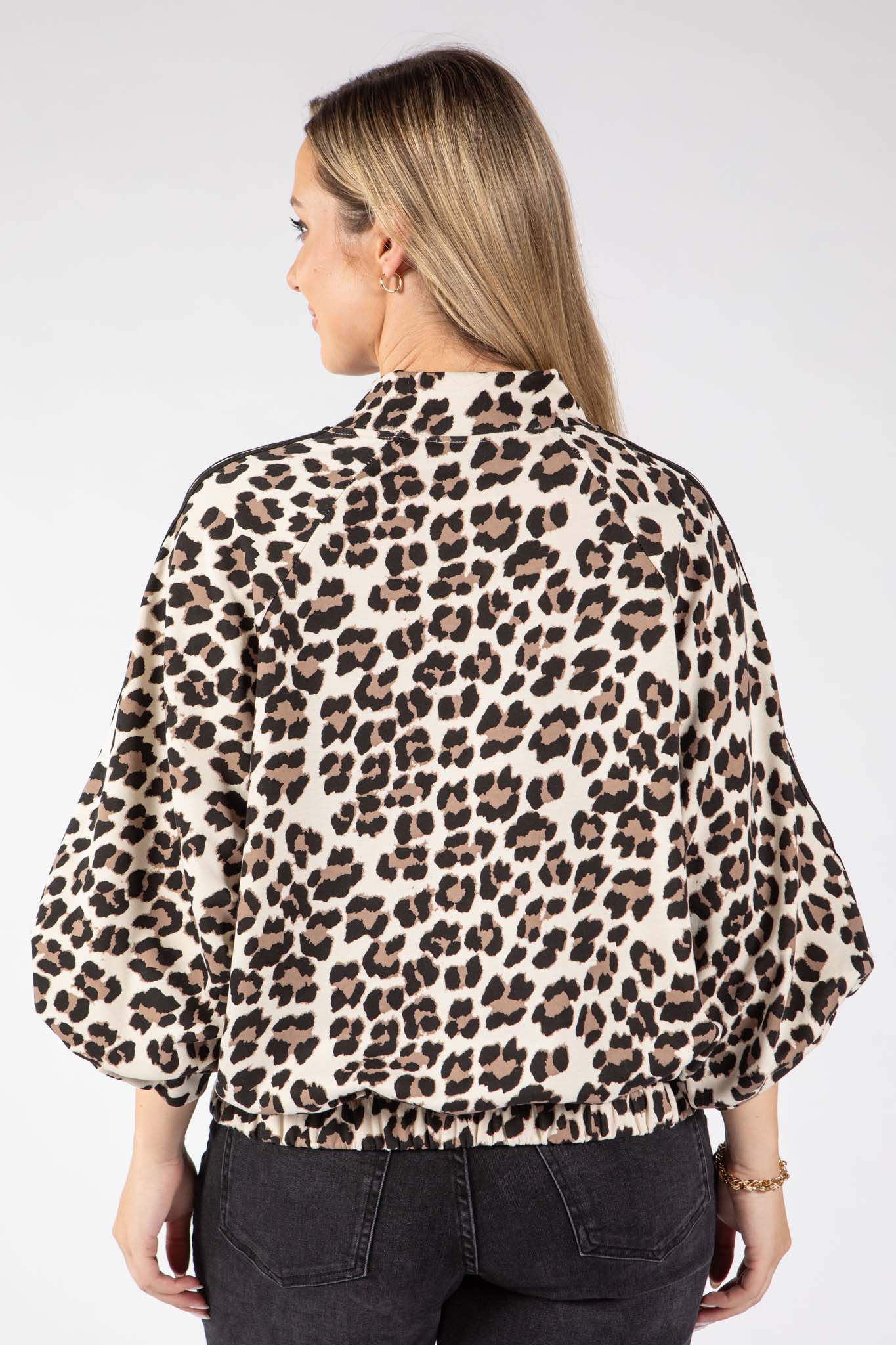 Leopard Print Zip-Up Jacket