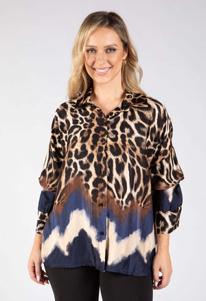 Leopard Print Satin Blouse