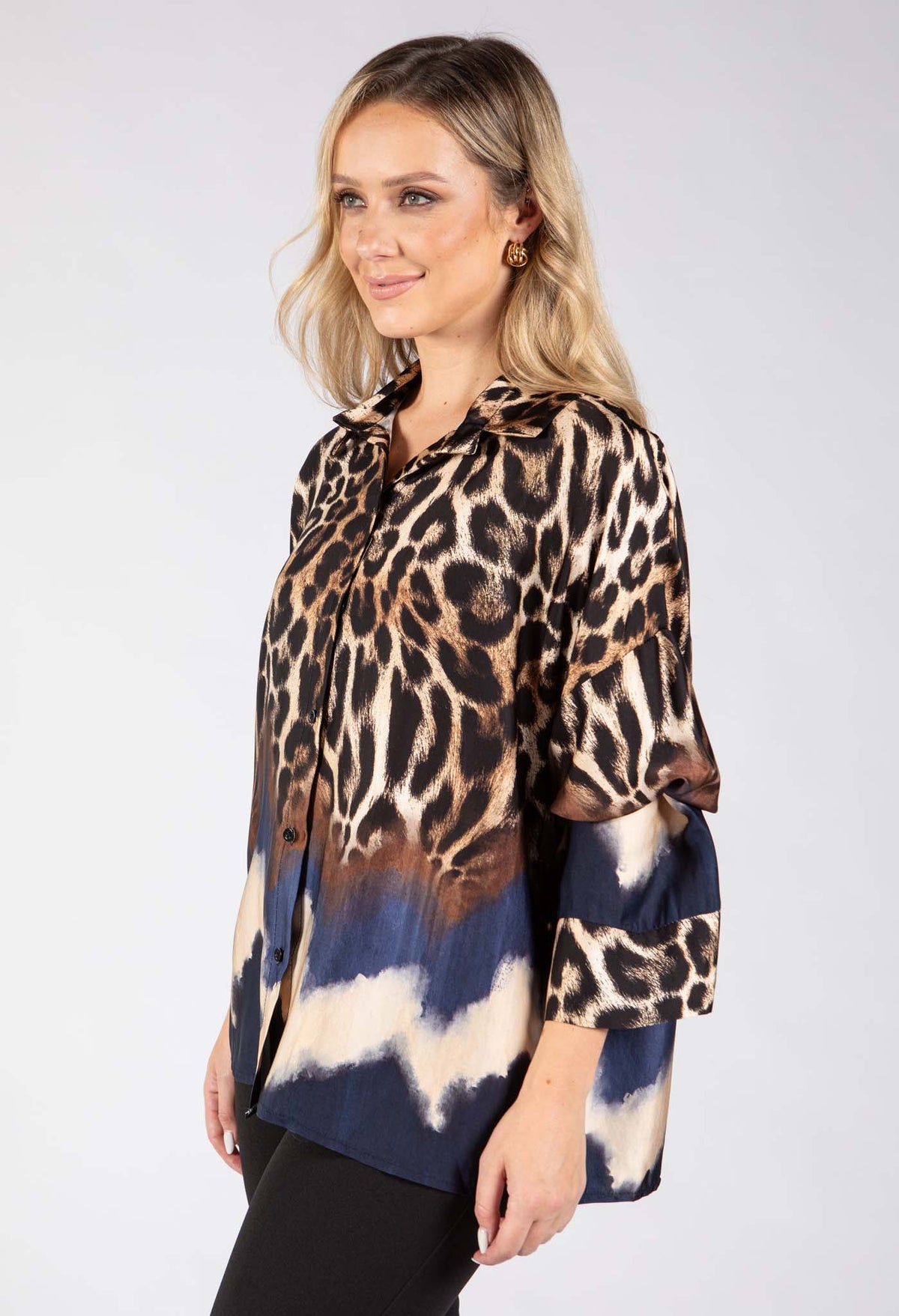 Leopard Print Satin Blouse