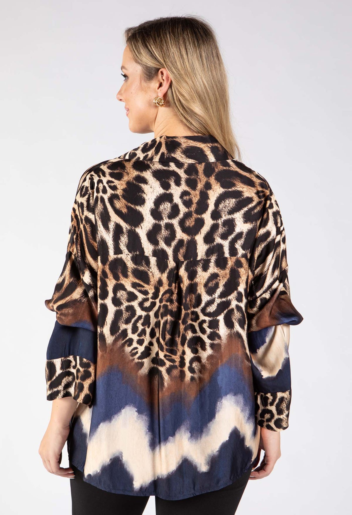 Leopard Print Satin Blouse