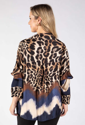 Leopard Print Satin Blouse