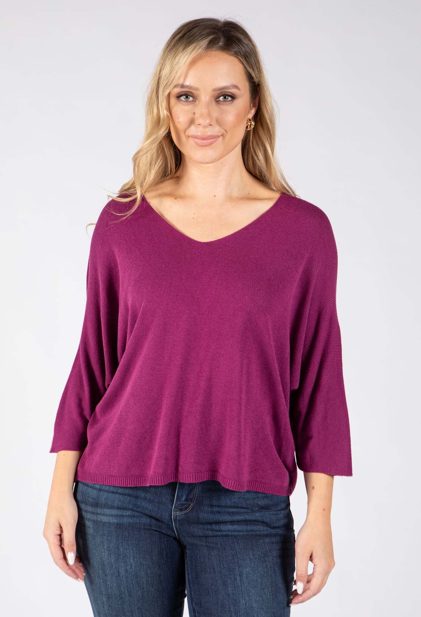 Fine Knit V-Neck Jumper