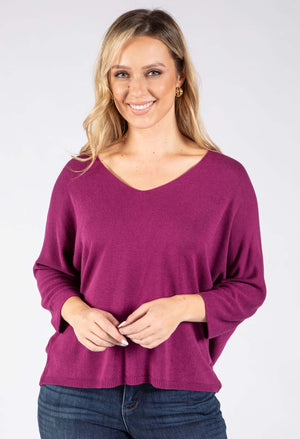 Fine Knit V-Neck Jumper