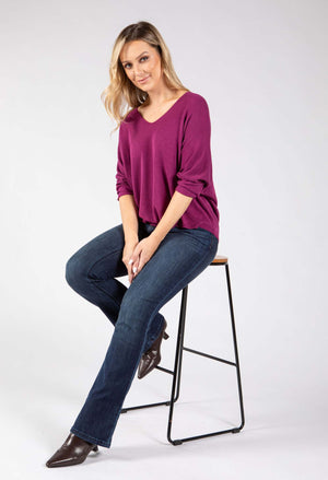 Fine Knit V-Neck Jumper