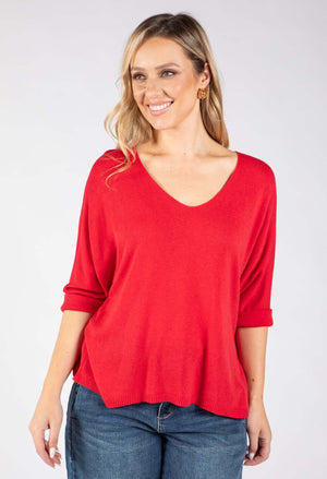 Fine Knit V-Neck Jumper