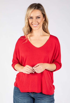 Fine Knit V-Neck Jumper