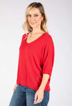 Fine Knit V-Neck Jumper