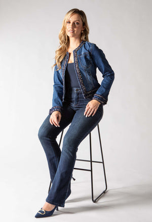 Pearl Trim Denim Jacket
