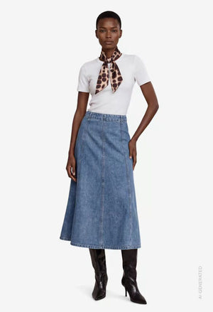 Midi Denim Skirt