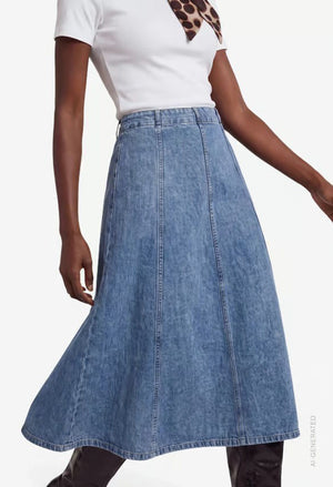 Midi Denim Skirt