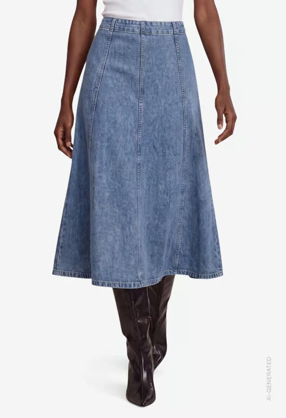 Midi Denim Skirt
