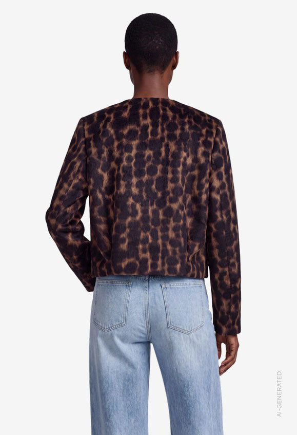 Leopard Pattern Jacket With Buttons
