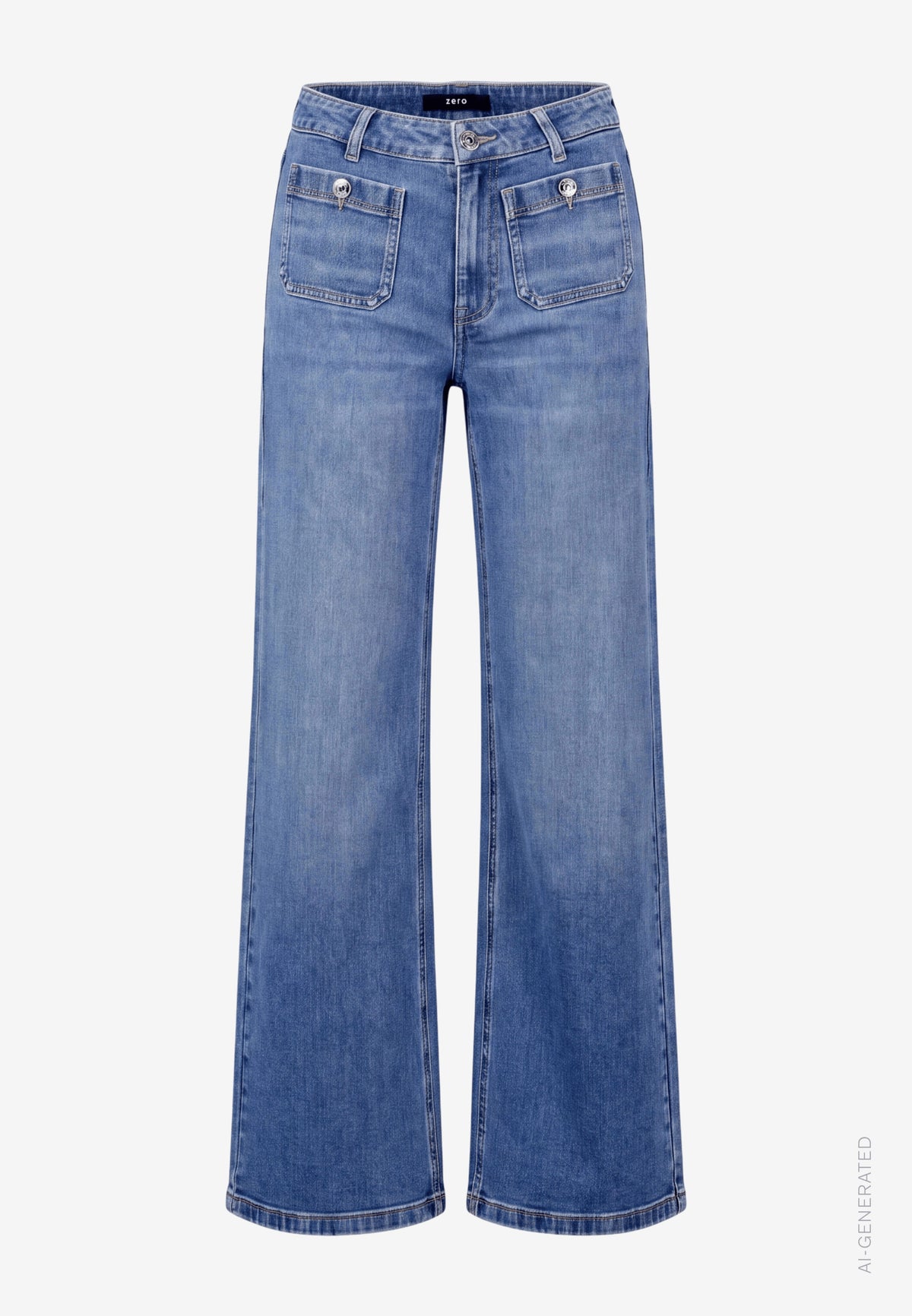 Wide Leg Jeans In Dark Blue Denim