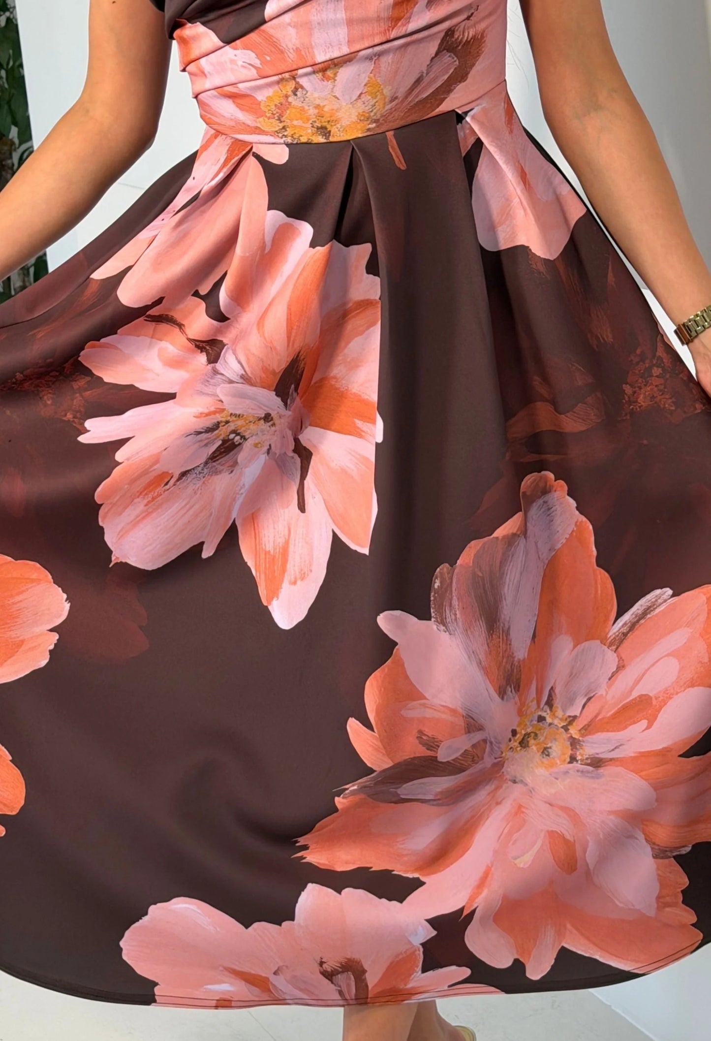 Betty Asymmetric Floral Midi Dress