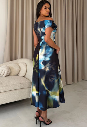 Betty Asymmetric Floral Midi Dress