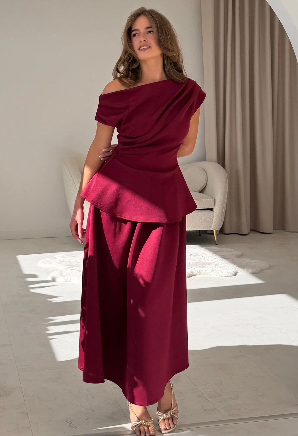 Connie Peplum Midi Dress