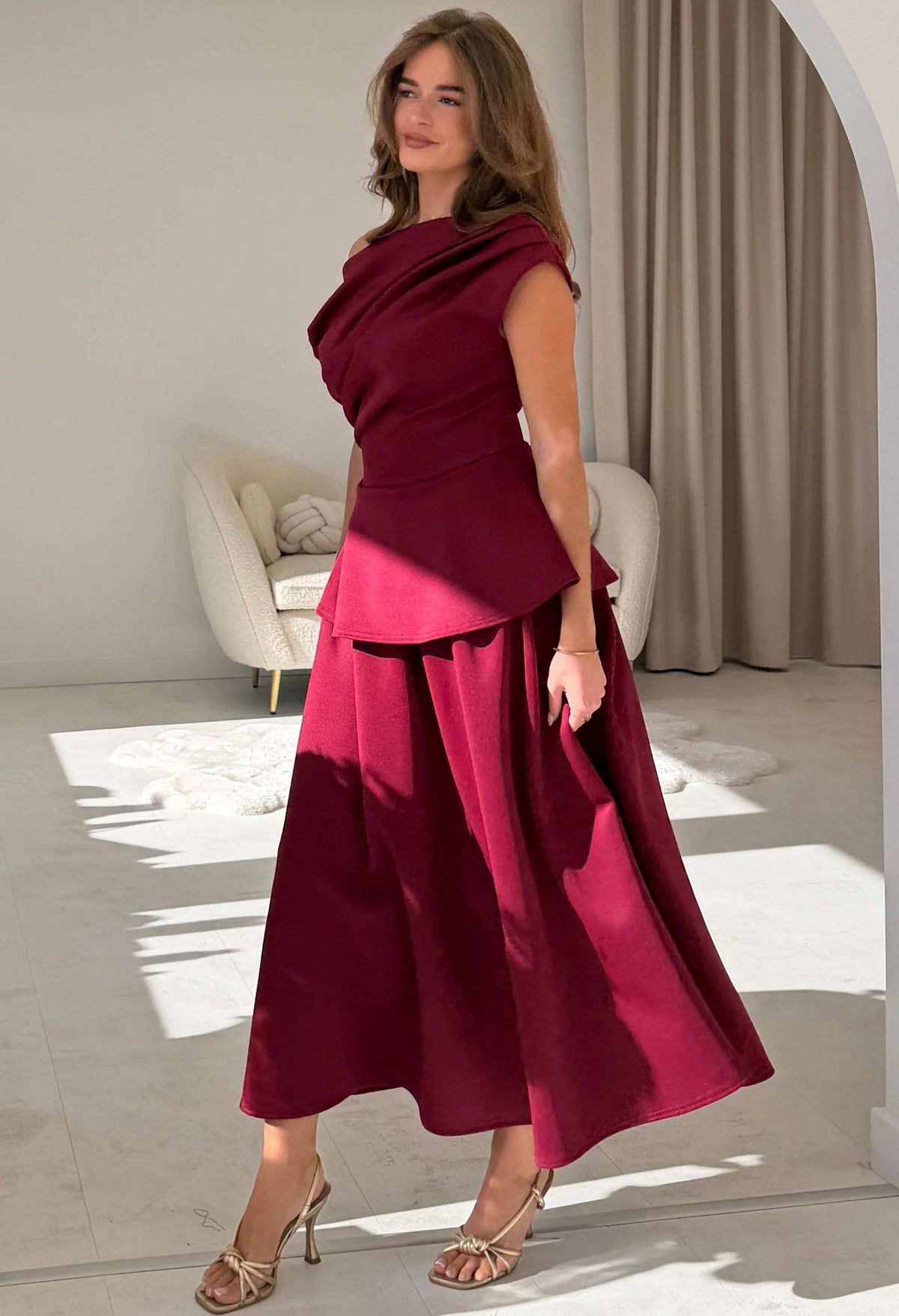 Connie Peplum Midi Dress