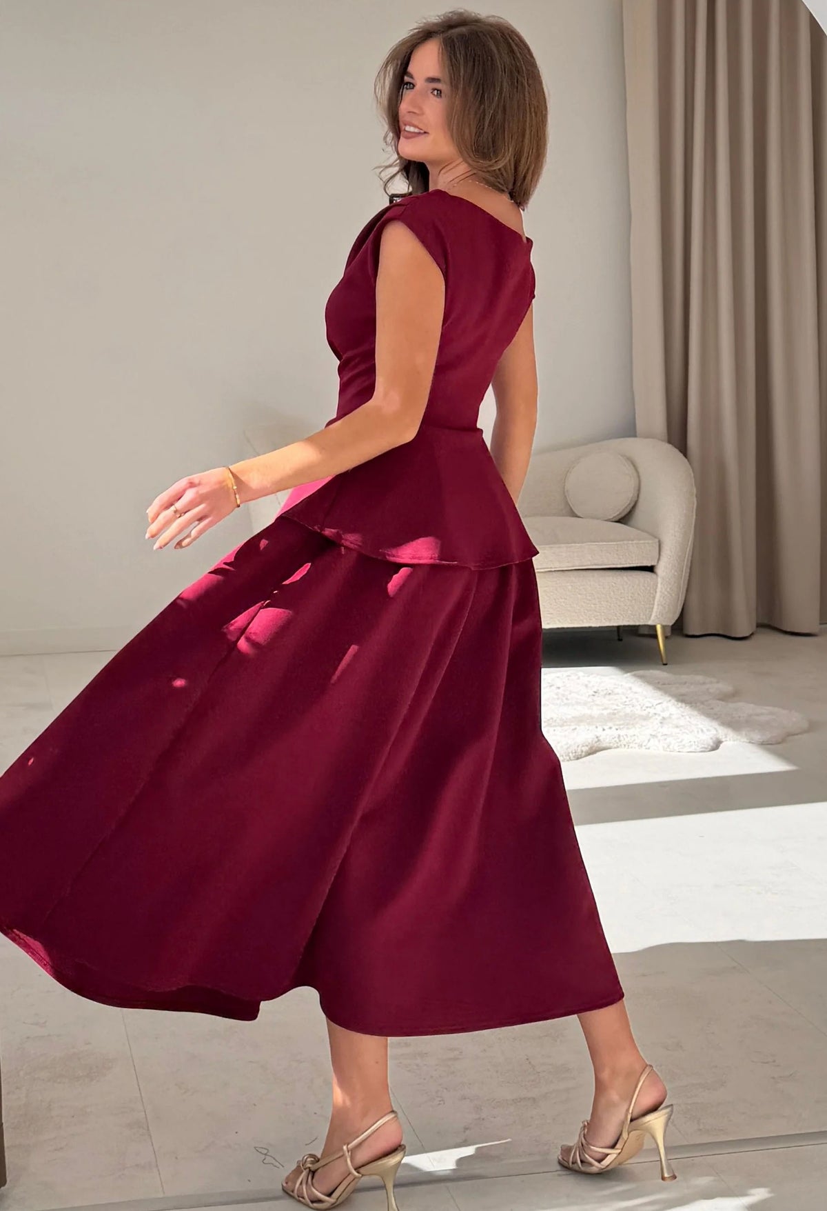 Connie Peplum Midi Dress