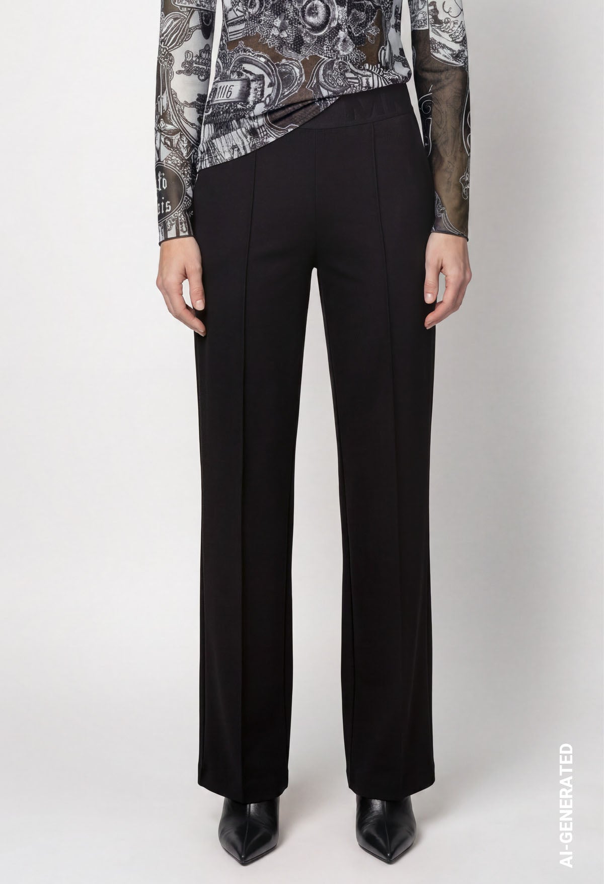 Wide Leg Pull On Trousers
