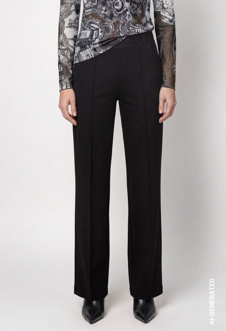 Wide Leg Pull On Trousers
