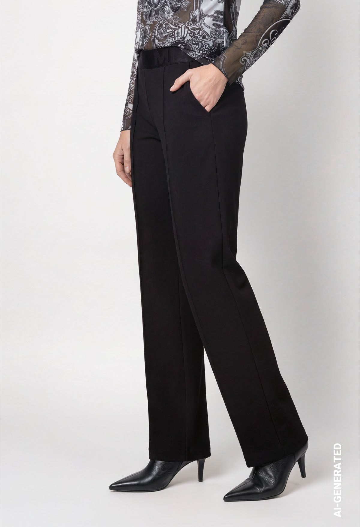 Wide Leg Pull On Trousers