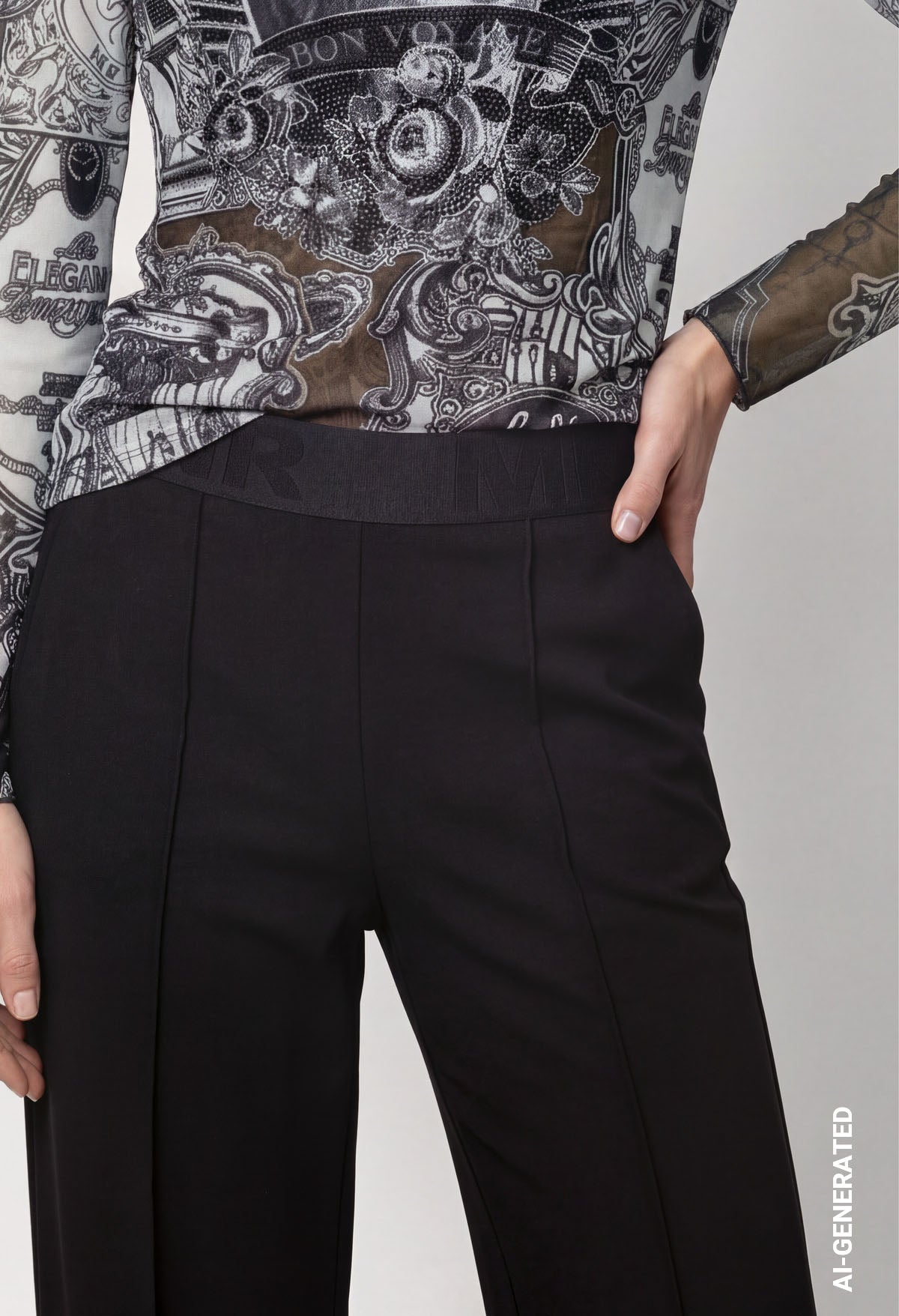 Wide Leg Pull On Trousers