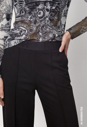 Wide Leg Pull On Trousers