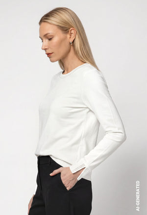 Rhinestone Detail Long Sleeve Top
